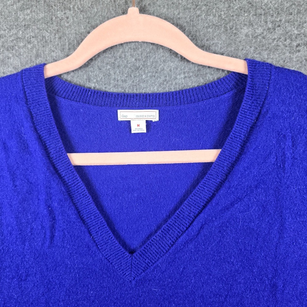 GAP Designed & Crafted Sweater Woman M Merino Wool Pullover Royal Blue Paradise‎ - Picture 2 of 10
